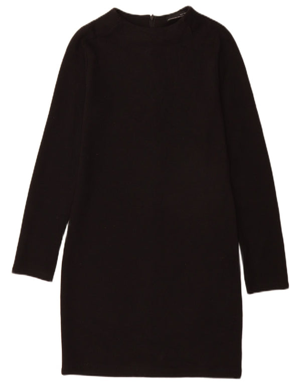 Zara Dame Jumper Dress UK 12 Medium Sort Bomuld