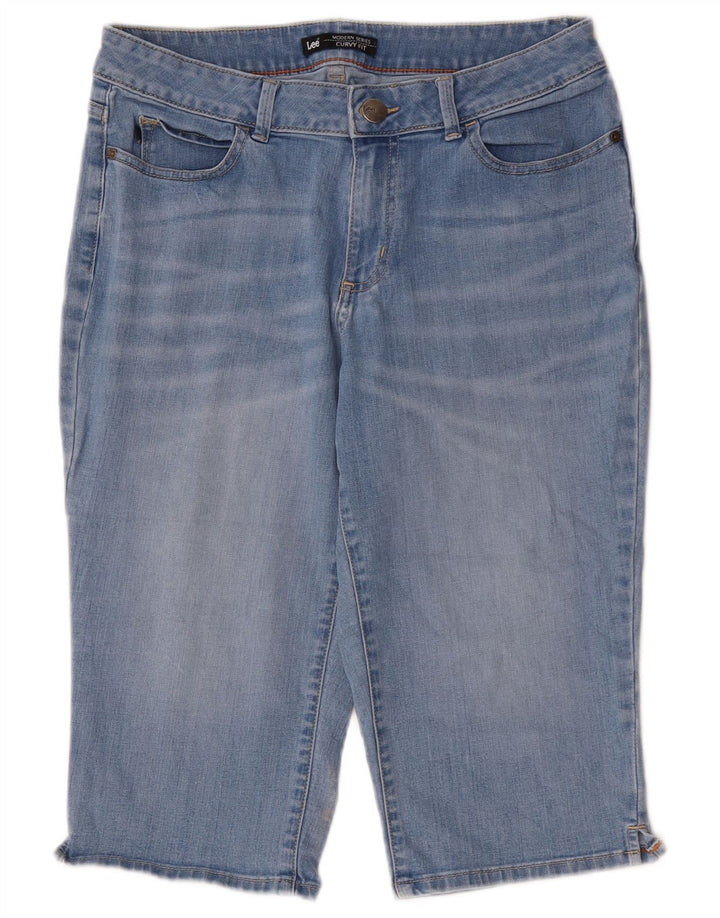 LEE Womens Modern Series Curvy Capri Jeans US 12 Large W30 L17 Blue Cotton