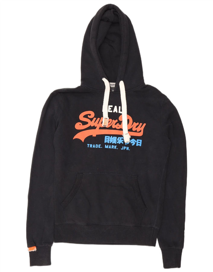 Superdry Grafisk hættetrøje til mænd, lille sort bomuld