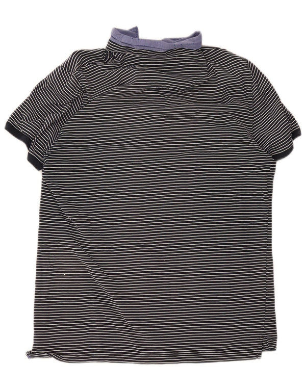 Massimo Dutti herre poloshirt XL marineblå stribet bomuld