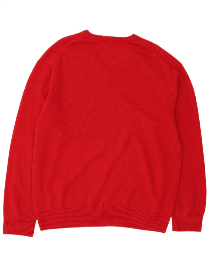 GANT Herre V-hals sweater 2XL Rød lammeuld