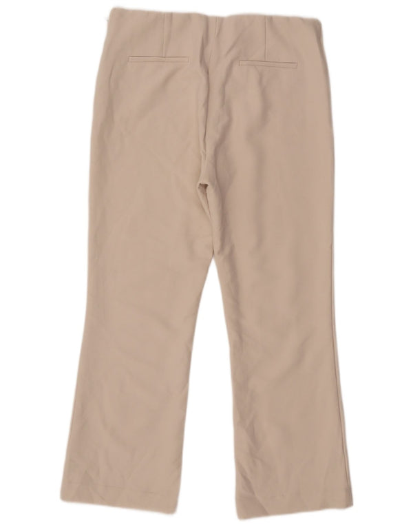 Zara Dame Højtalje Bootcut Casual Bukser XL W38 L28 Beige