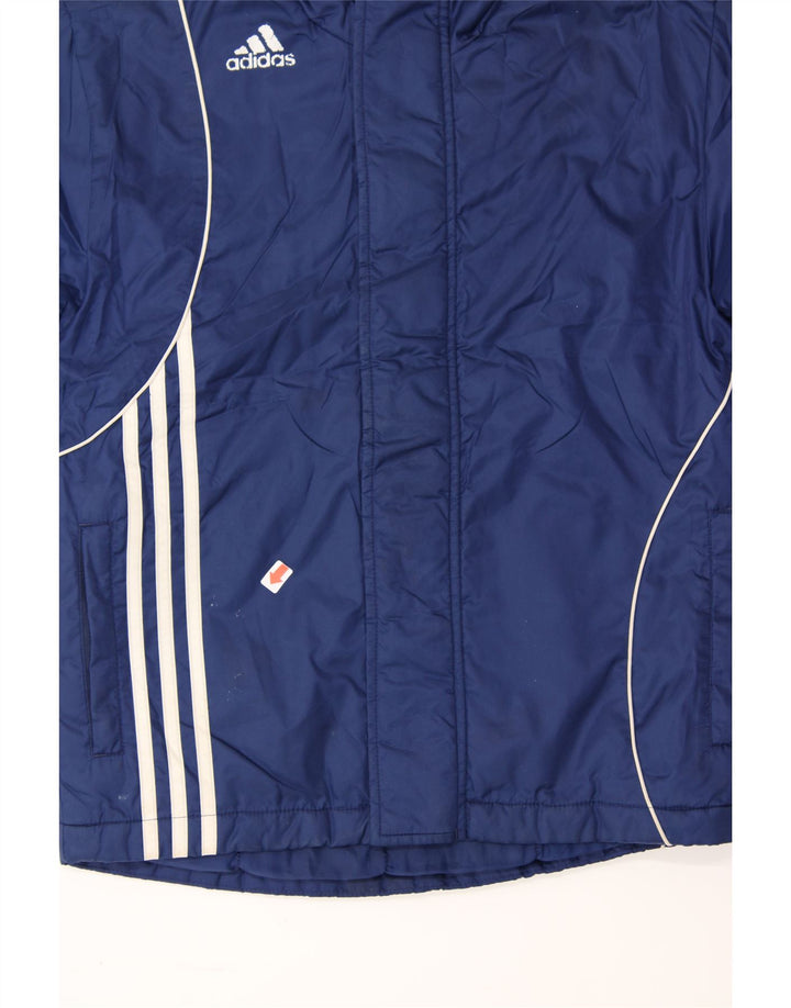 ADIDAS Boys Windbreaker Coat 7-8 Years Navy Blue Polyamide Vintage Adidas and Second-Hand Adidas from Messina Hembry 