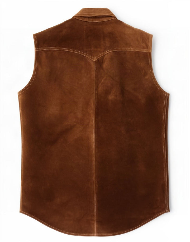 Vintage herre ruskind Gilet UK 36 Small Brown