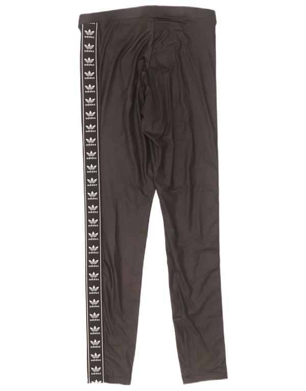Adidas Graphic Leggings til kvinder UK 10 Small Black Polyester