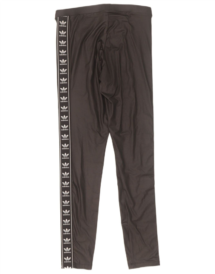 Adidas Graphic Leggings til kvinder UK 10 Small Black Polyester