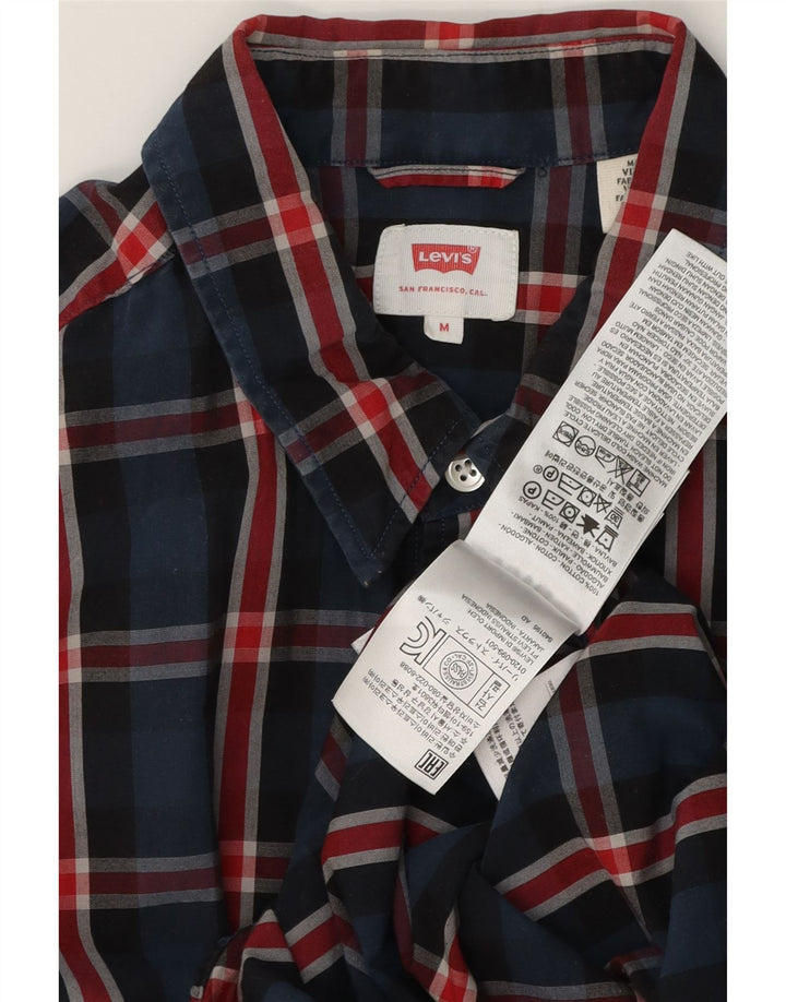 Levi's herreskjorte medium marineblå ternet bomuld
