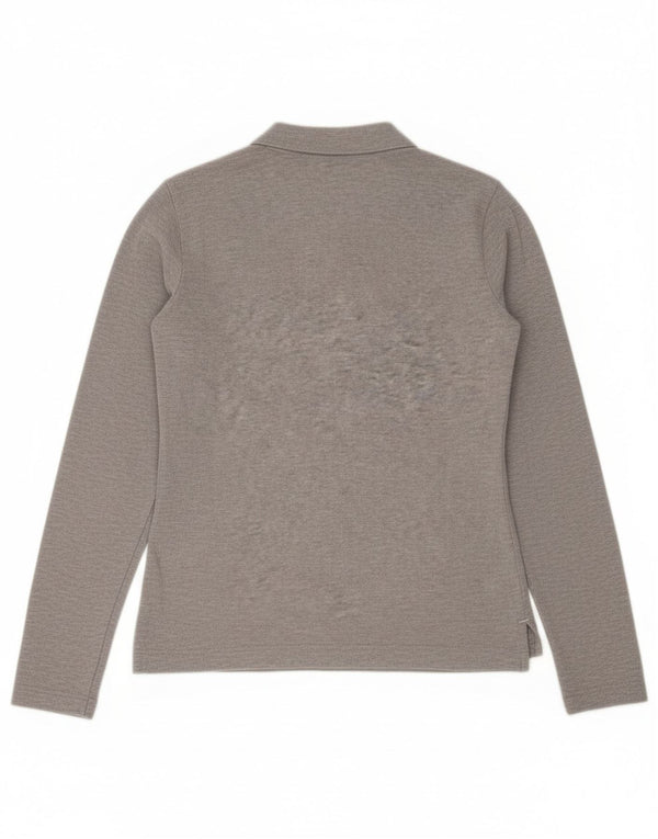 Tommy Hilfiger Dame Langærmet Slim Fit Polo Shirt UK 12 Medium Grey