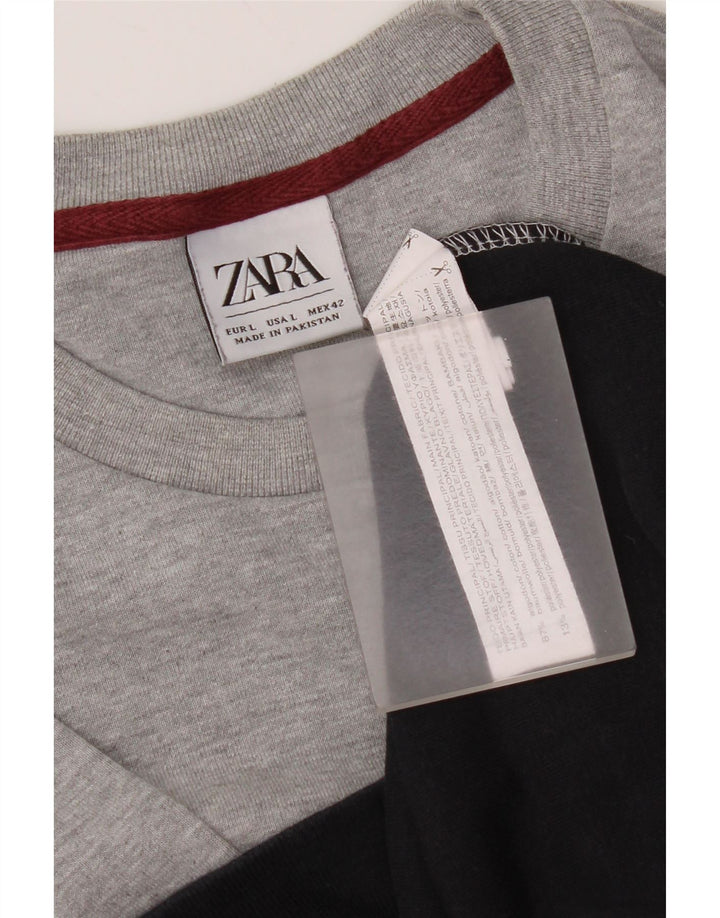 Zara Sweatshirt til mænd Stor flerfarvet Colourblock Bomuld