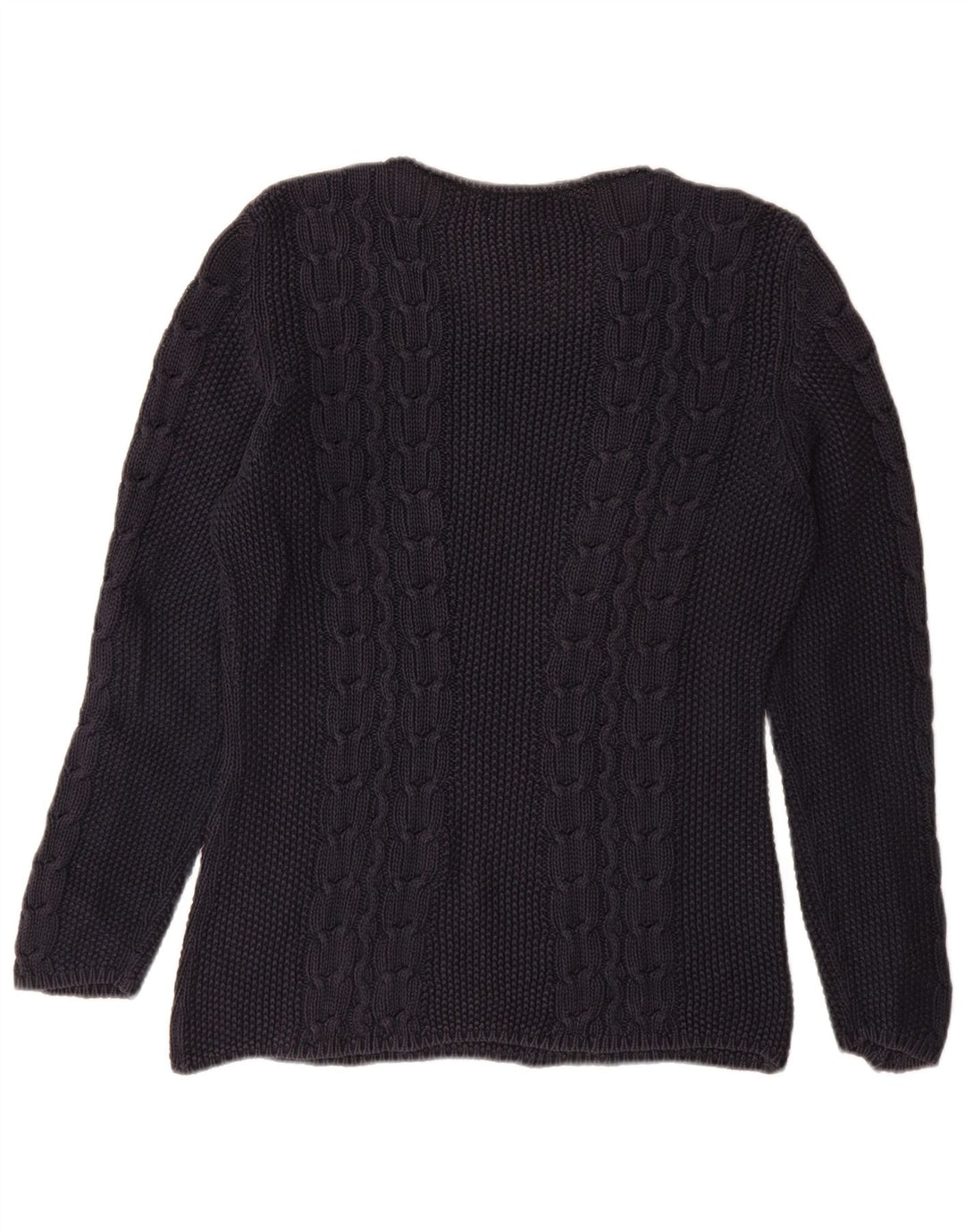 SISLEY Dame Boat Neck Jumper Sweater UK 14 Medium Navy Blue