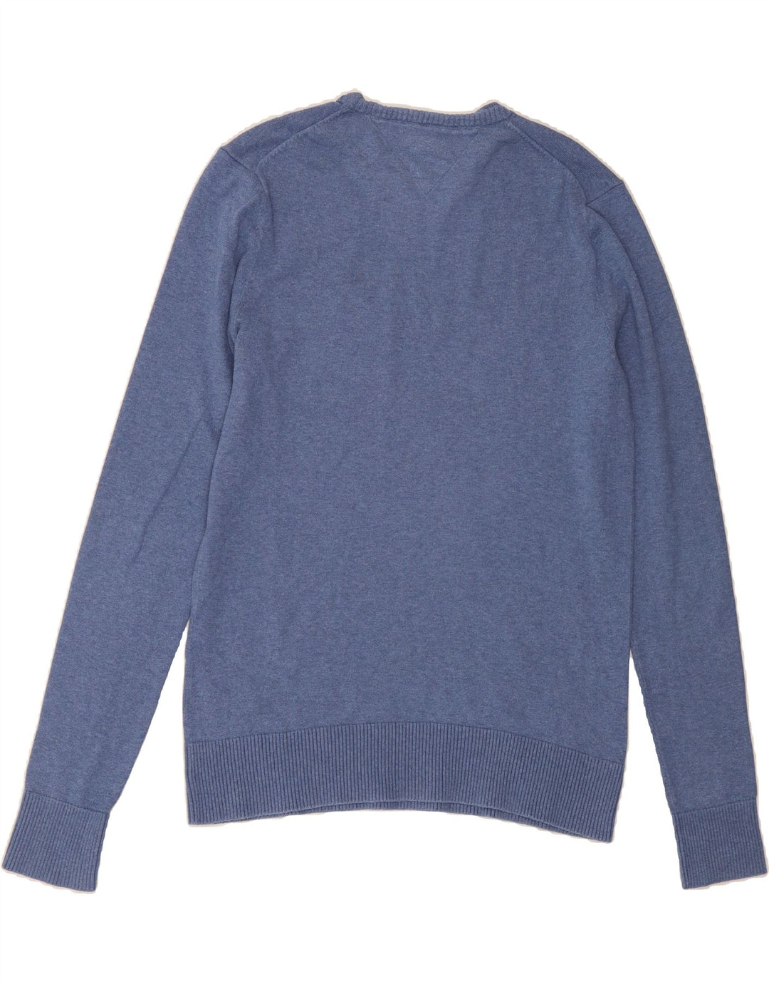 TOMMY HILFIGER Mens Crew Neck Jumper Sweater Medium Blue Cotton Vintage Tommy Hilfiger and Second-Hand Tommy Hilfiger from Messina Hembry 