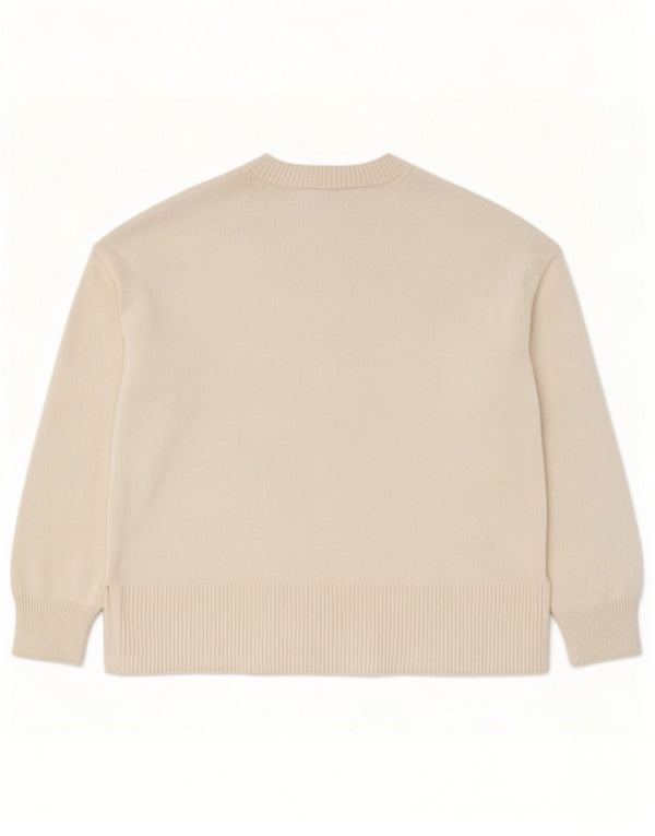 Zara sweater med rund hals til kvinder UK 10 Small Off White Polyester