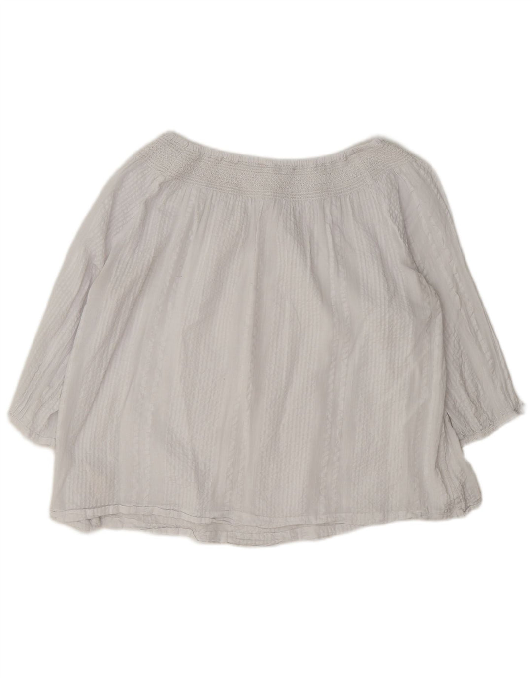 Fat Face Dame Oversized 3/4 ærmet bluse Top UK 12 Medium White Bomuld