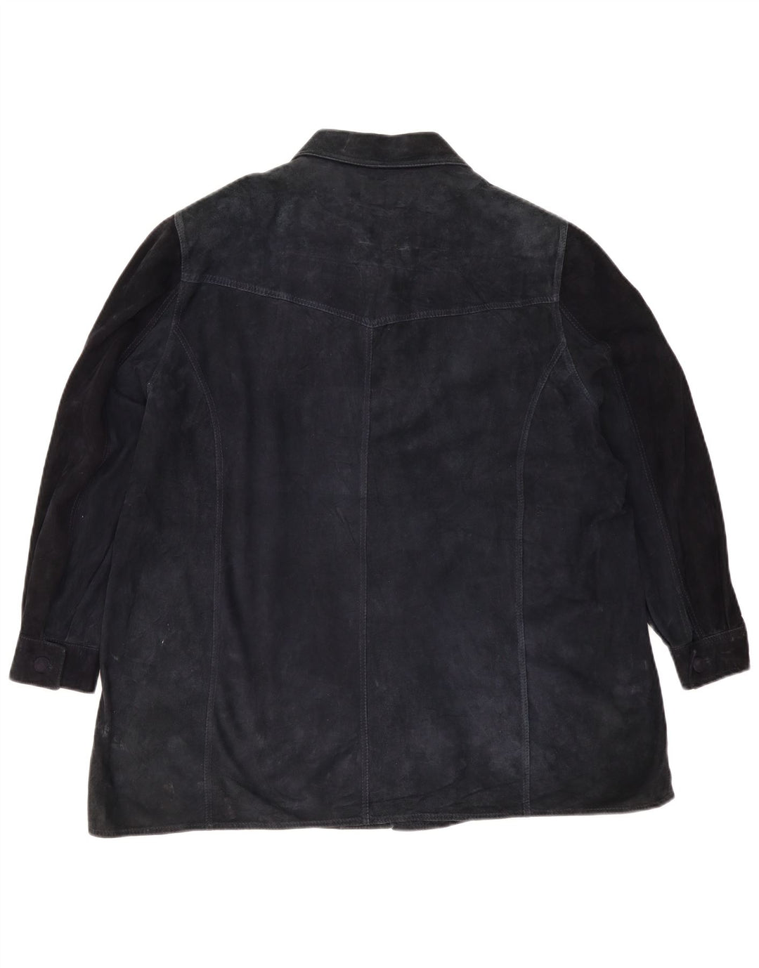 Vintage dame ruskindsjakke UK 18 XL marineblå