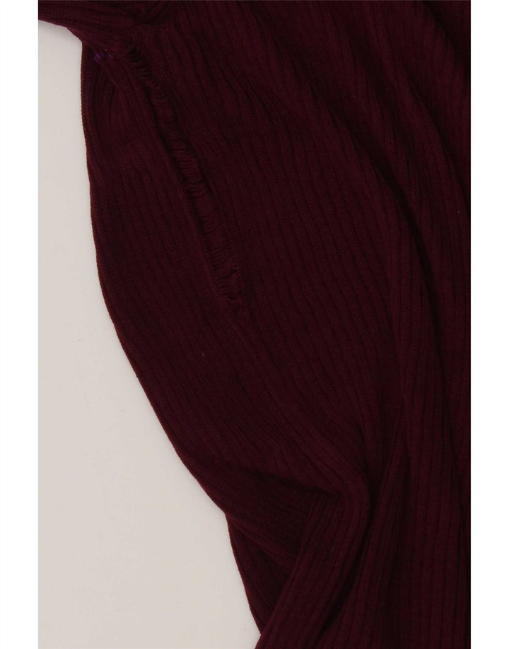 Zara Dame T-Shirt Top UK 12 Medium Burgundy