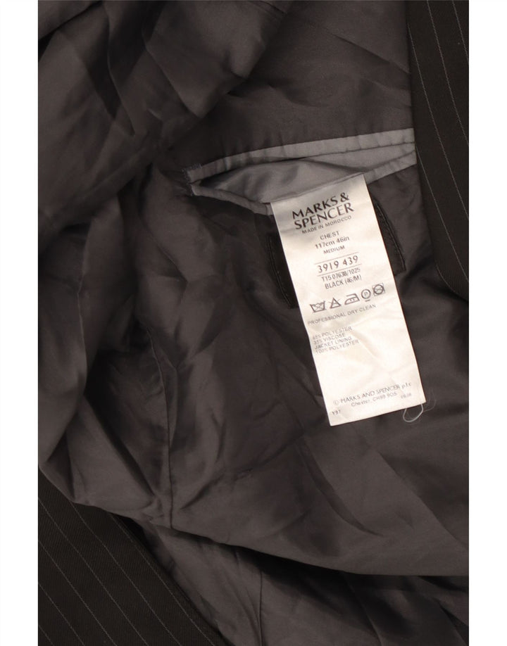MARKS & SPENCER Herre 2-knaps blazerjakke UK 46 3XL sort nålestribe