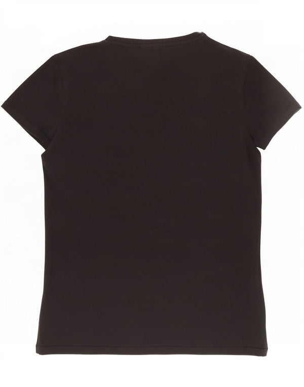 Guess Grafisk T-shirt top til kvinder UK 8 Lille sort bomuld