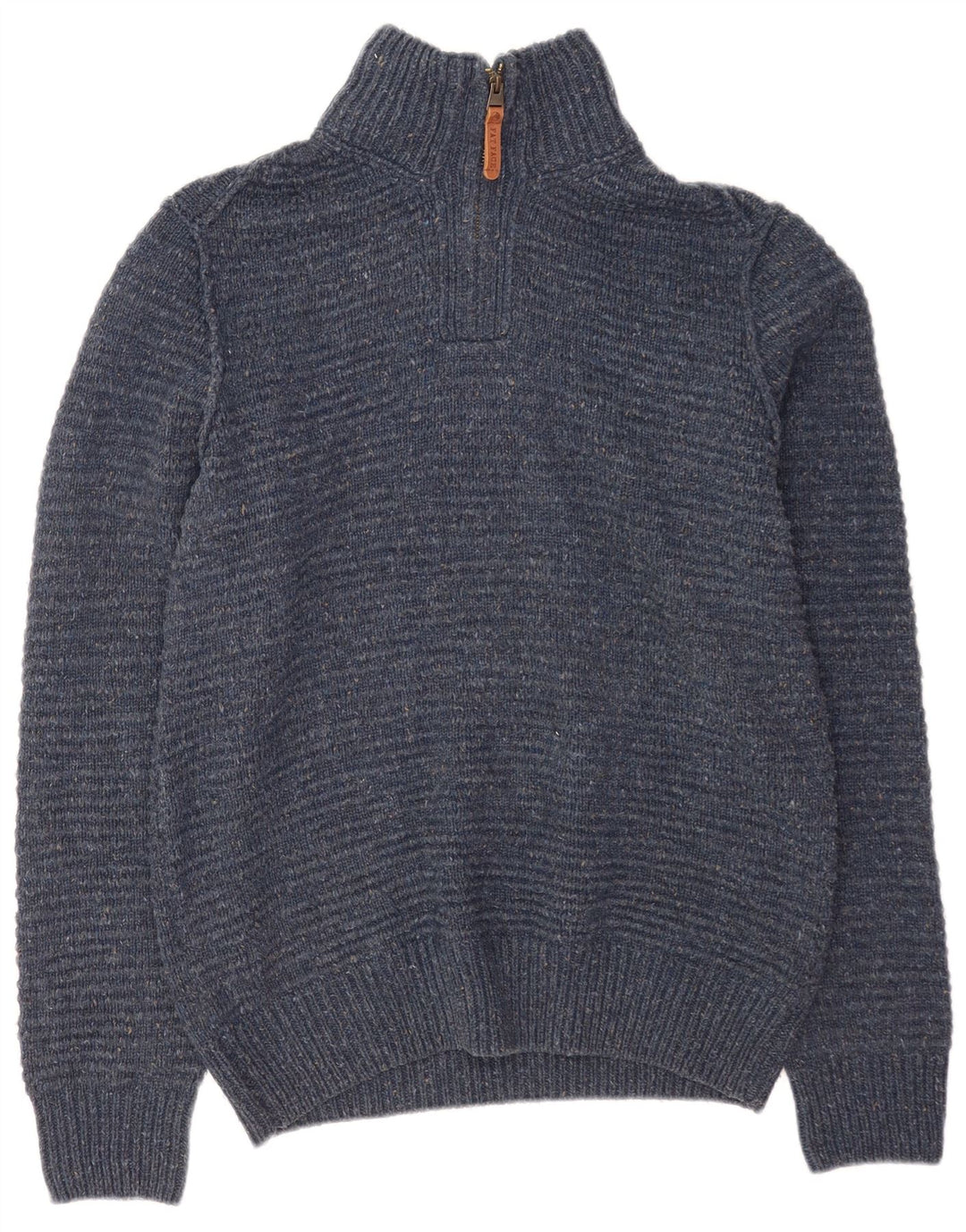 Fat Face Herre Zip Neck Jumper Sweater Medium Blue Akryl