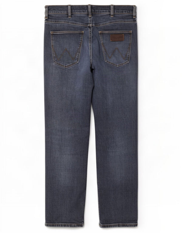 Wrangler Herre Greensboro Straight Jeans W36 L32 Blå Bomuld