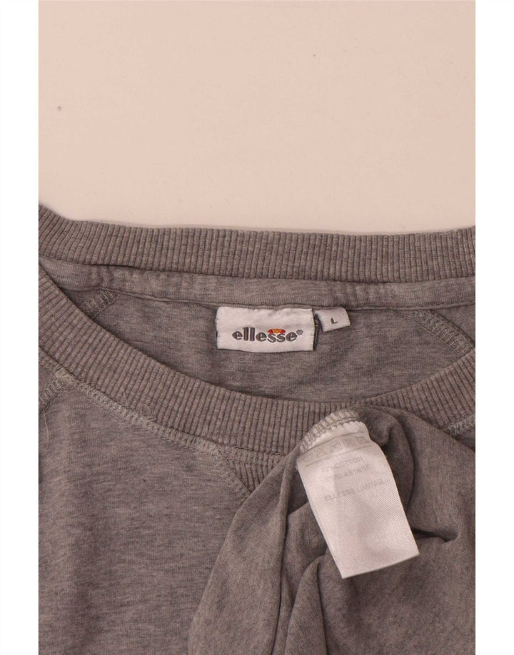 Ellesse Herre Grafisk T-Shirt Top Stor Grå Flecked Bomuld