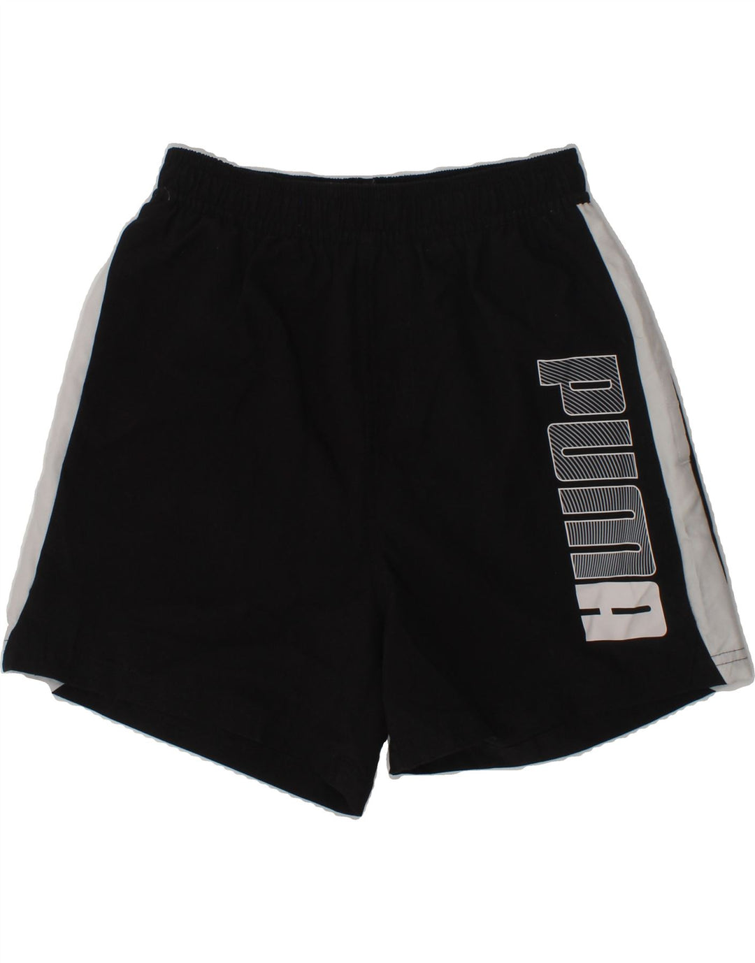 PUMA Boys Graphic Sport Shorts 11-12 Years Black Colourblock | Vintage Puma | Thrift | Second-Hand Puma | Used Clothing | Messina Hembry 