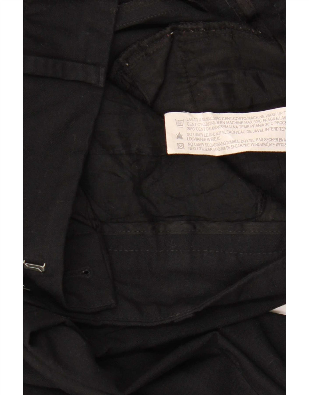 Zara Dame Bootcut Chino Bukser EU 38 Small W28 L32 Sort Polyester