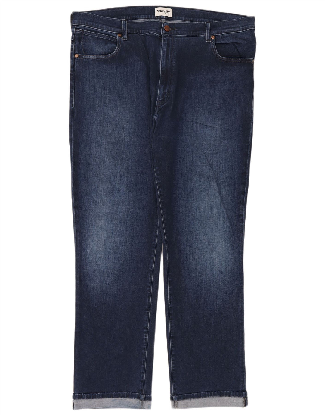 Wrangler Herre Texas Straight Jeans W44 L32 Marineblå Bomuld