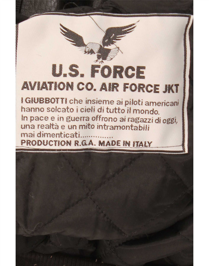 U.S. Air Force Herre Graphic Flight Aviator Jacket UK 42 XL Sort