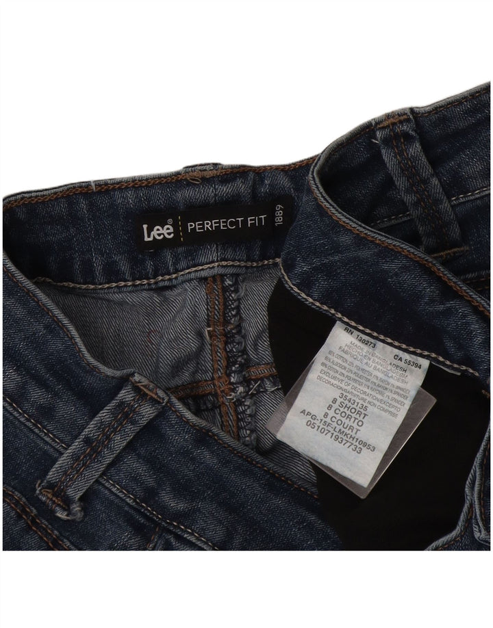 Lee Womens Perfect Fit Straight Jeans US 8 Medium W30 L29 Blue Cotton