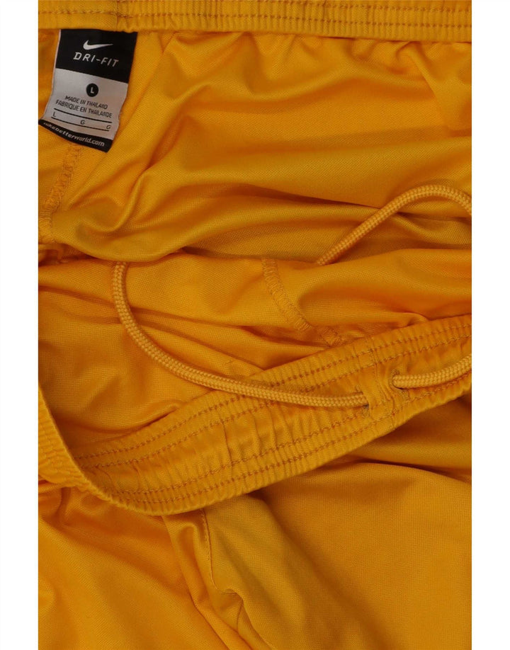 Nike Herre Dri Fit sportsshorts store gule polyester