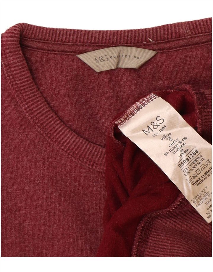 Marks & Spencer Herre sweatshirt Jumper Medium Bourgogne bomuld