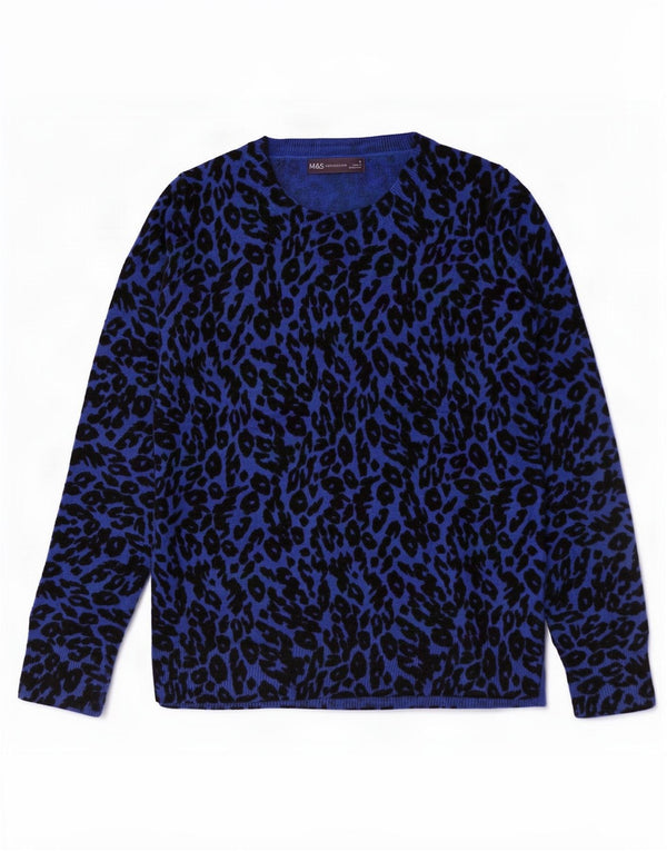 Marks & Spencer Dame Boat Neck Jumper Sweater UK 8 Small Navy Blue