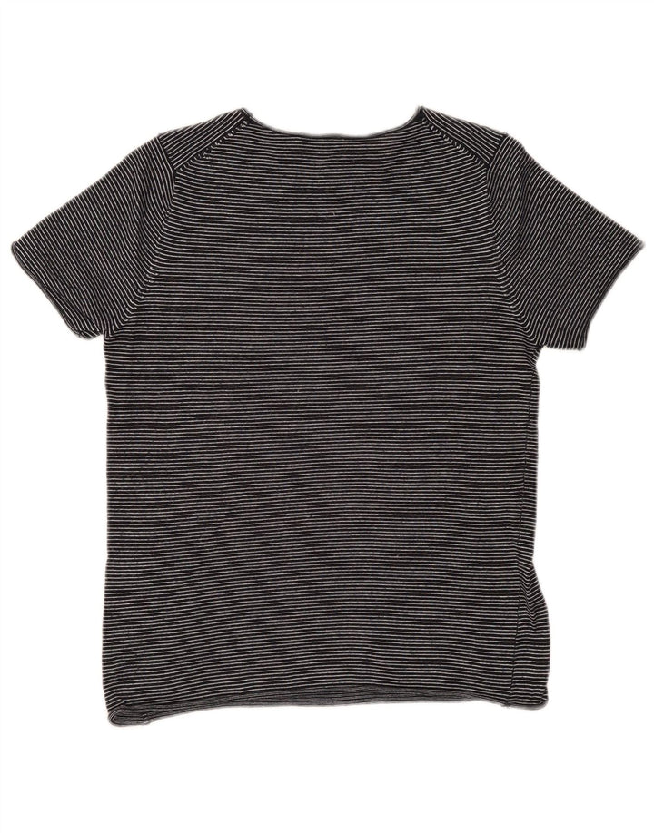 Zara Dame T-Shirt Top UK 12 Mellem marineblå stribet