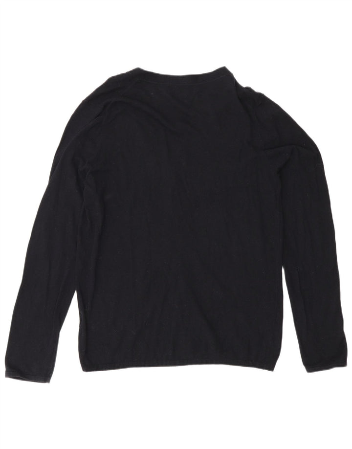 Reiss herre cardigan sweater lille sort bomuld