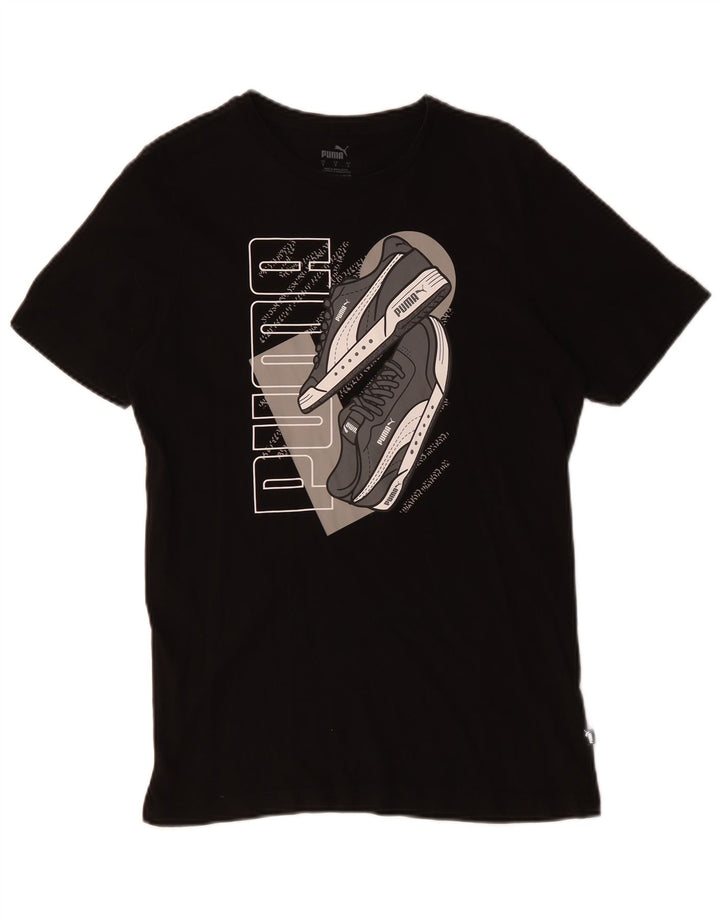 Puma Herre grafisk T-shirt top lille sort bomuld