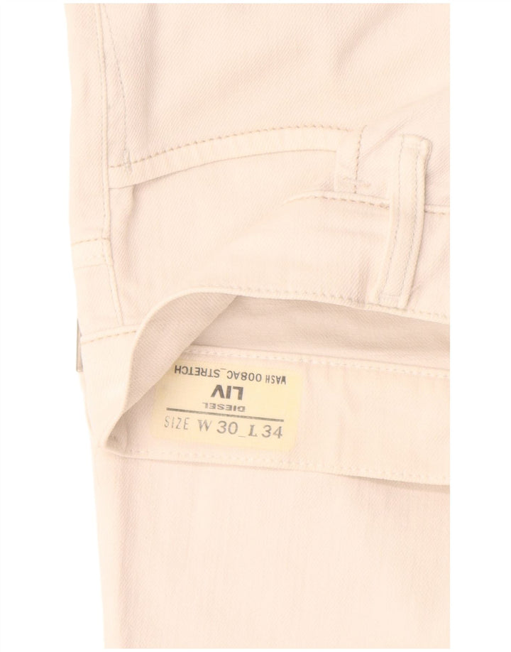 Diesel Dame Liv Slim Jeans W30 L30 Hvid Bomuld