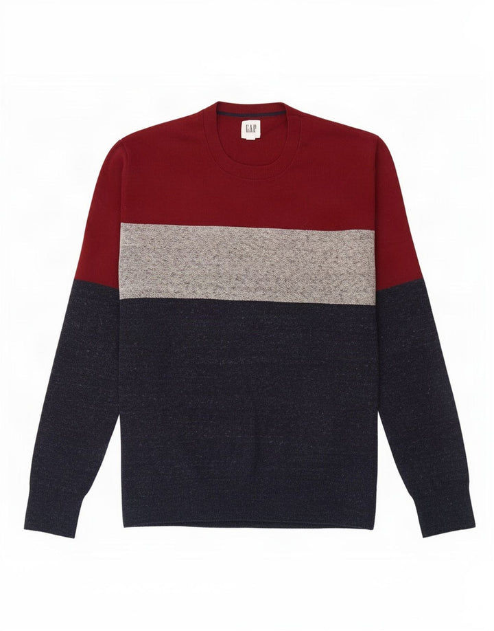Gap Herre Crew Neck Jumper Sweater Lille flerfarvet Colourblock Bomuld