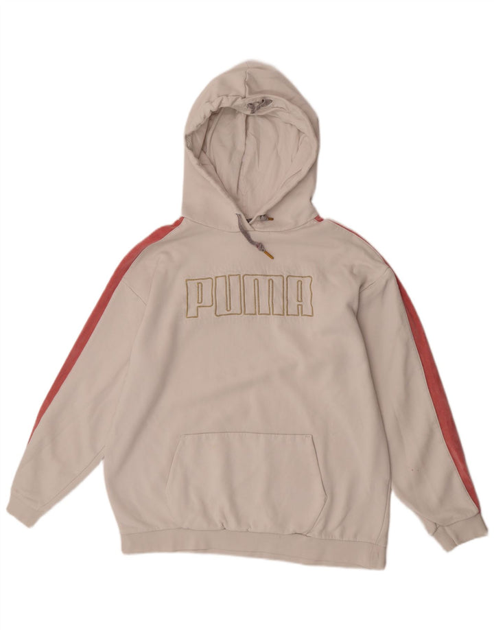 Puma Graphic Hoodie Jumper UK 14 Medium White Colourblock