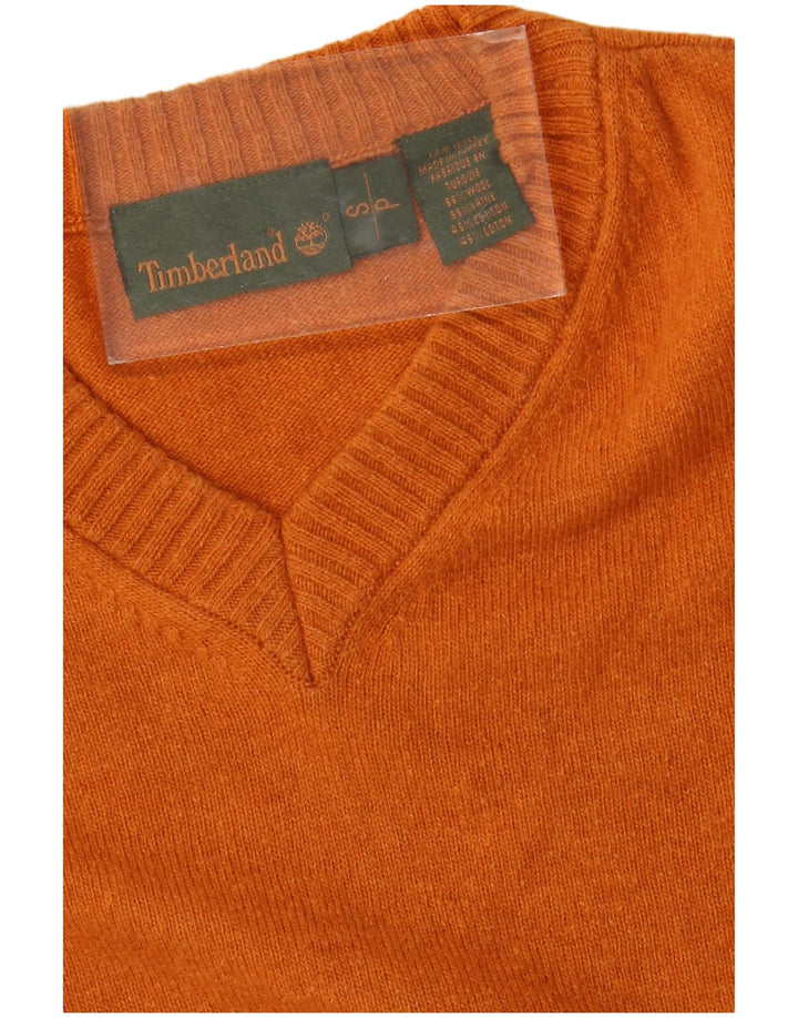 TIMBERLAND Herre V-hals sweater Small Orange Uld