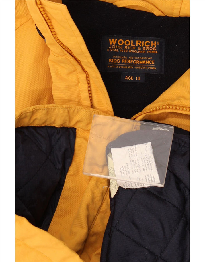 Woolrich Boys Graphic Windbreaker Jacket 13-14 år Gul Colourblock