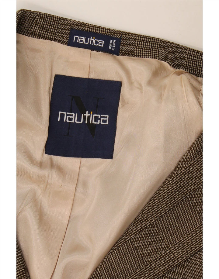 Nautica Herre 3-knaps blazerjakke UK 40 Stor brun ternet