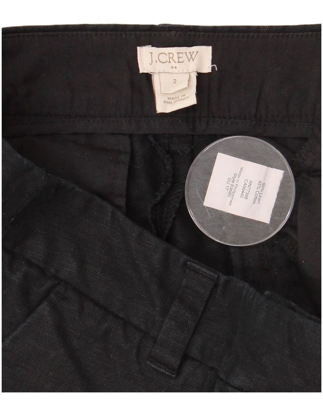 J. Crew Chino Shorts til kvinder US 2 XS W30 sort linned