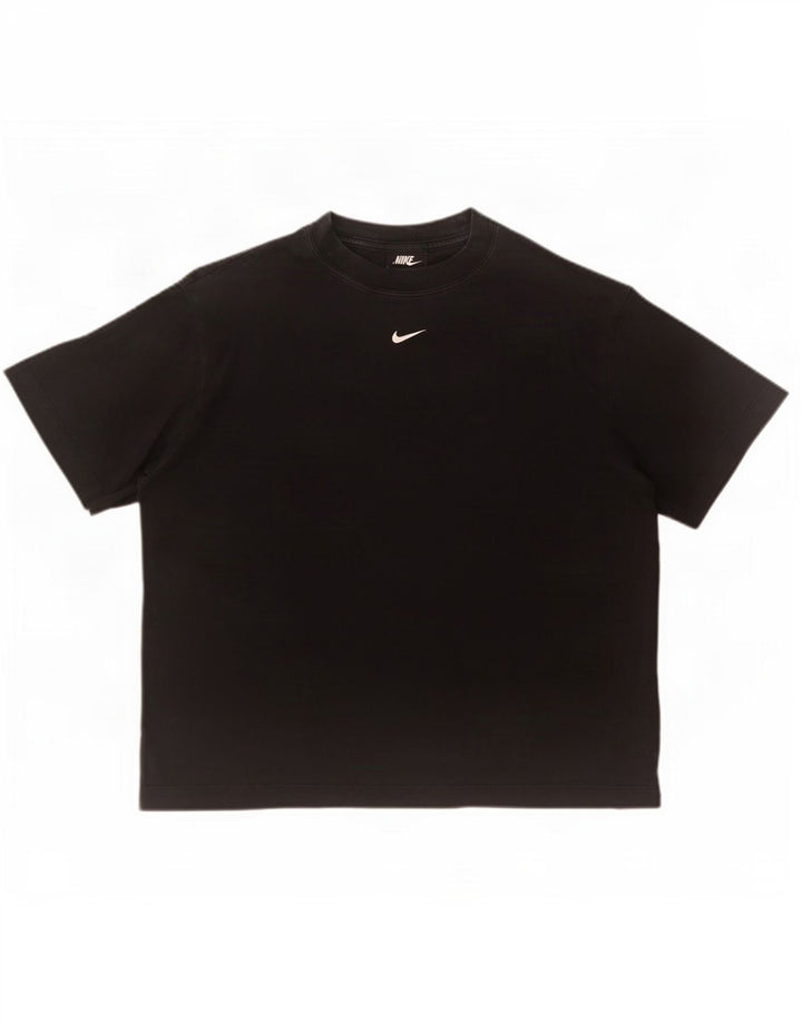 Nike Dame Oversized T-Shirt Top UK 10 Small Black Bomuld