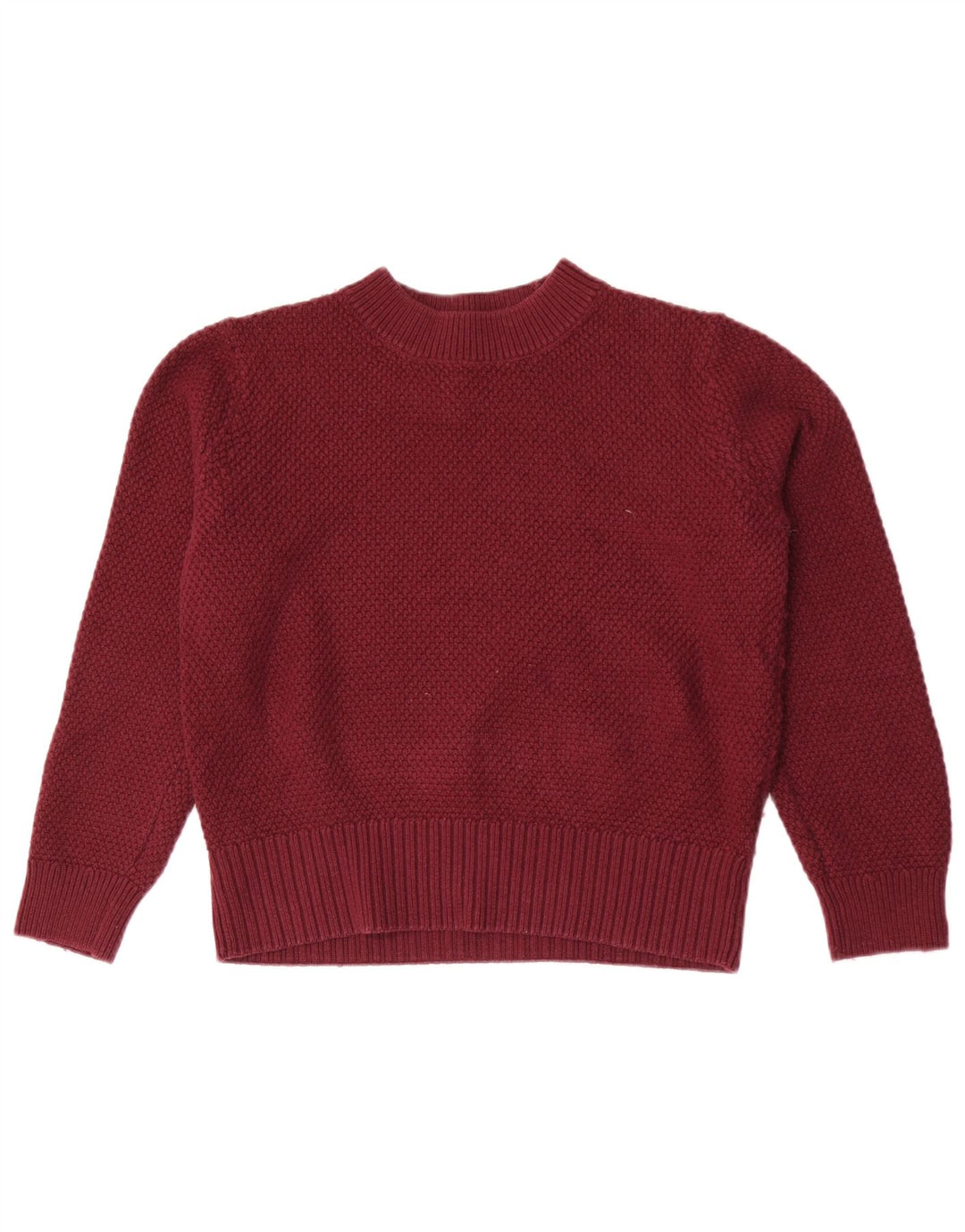Marks & Spencer Dame Crop Crew Neck Jumper Sweater UK 12 Medium Burgundy
