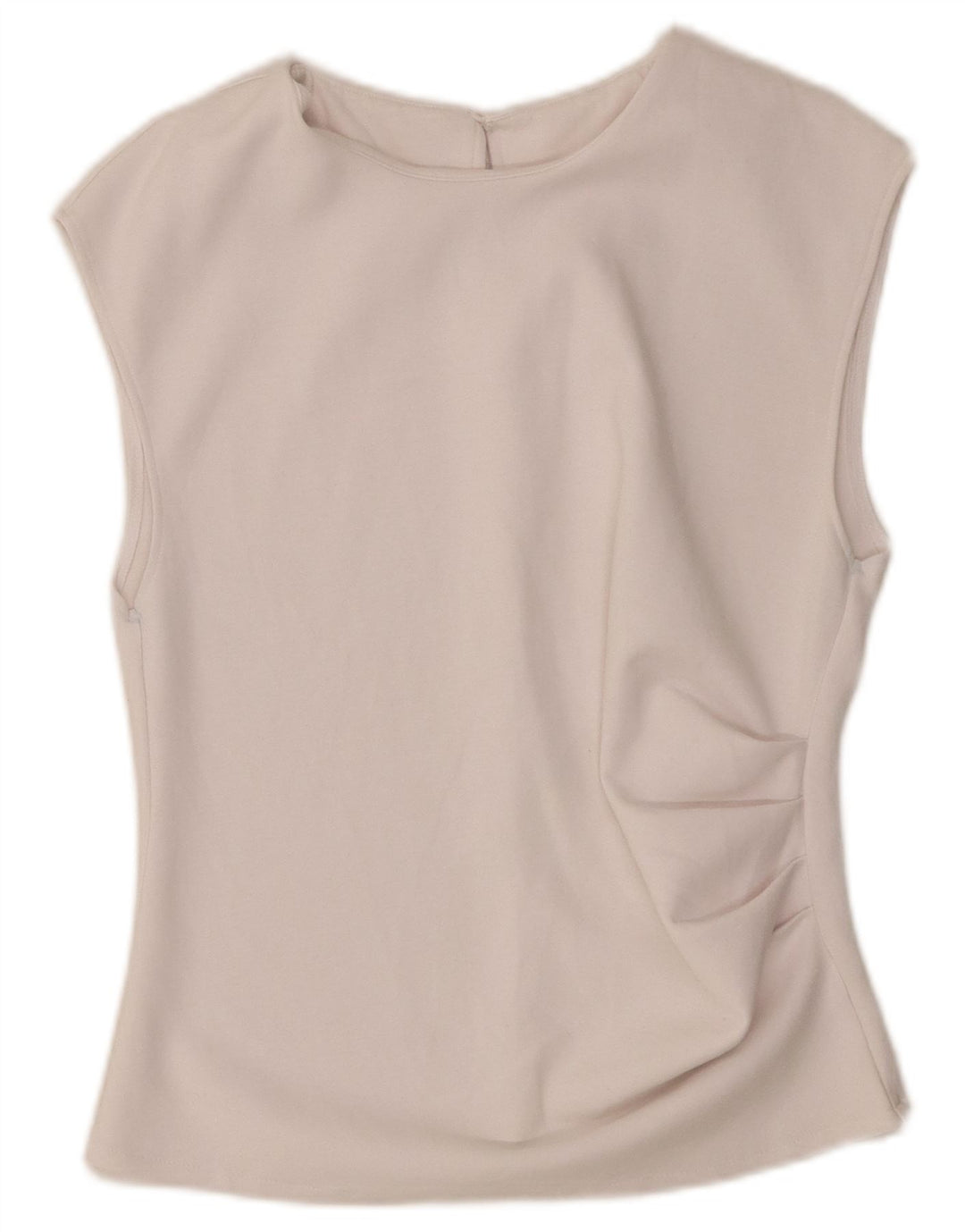 Zara Dame Ærmeløs Crop Bluse Top UK 14 Large White