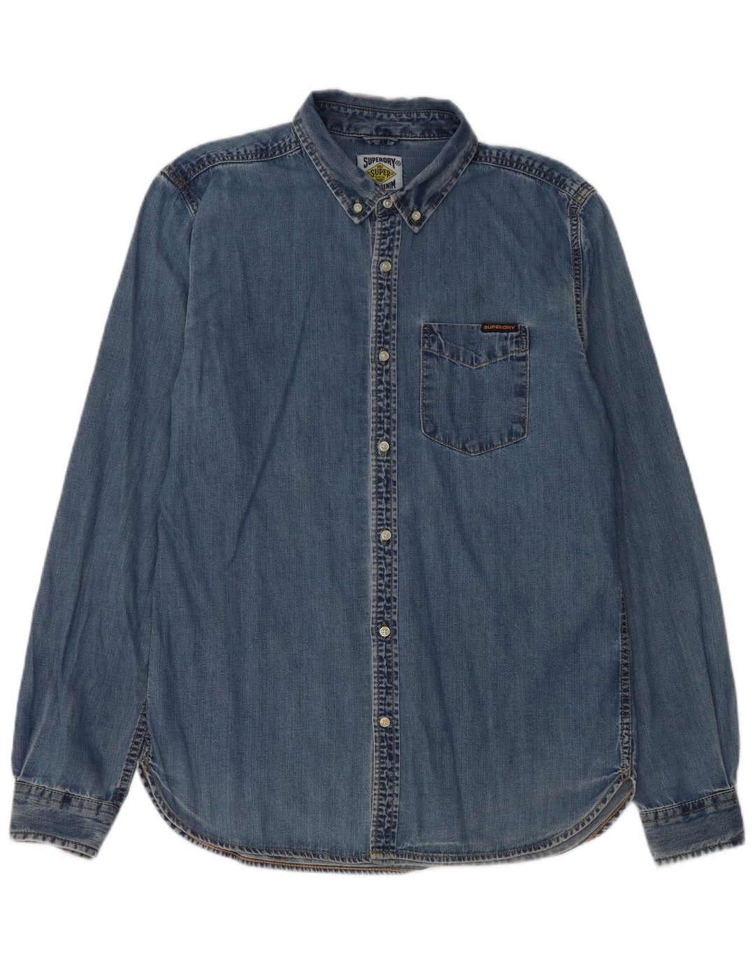 Superdry denimskjorte til mænd XL blå bomuld