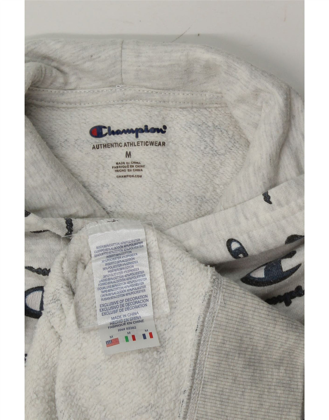 CHAMPION Boys Graphic Hoodie Jumper 9-10 Years Medium Grey Cotton Vintage Champion and Second-Hand Champion from Messina Hembry 