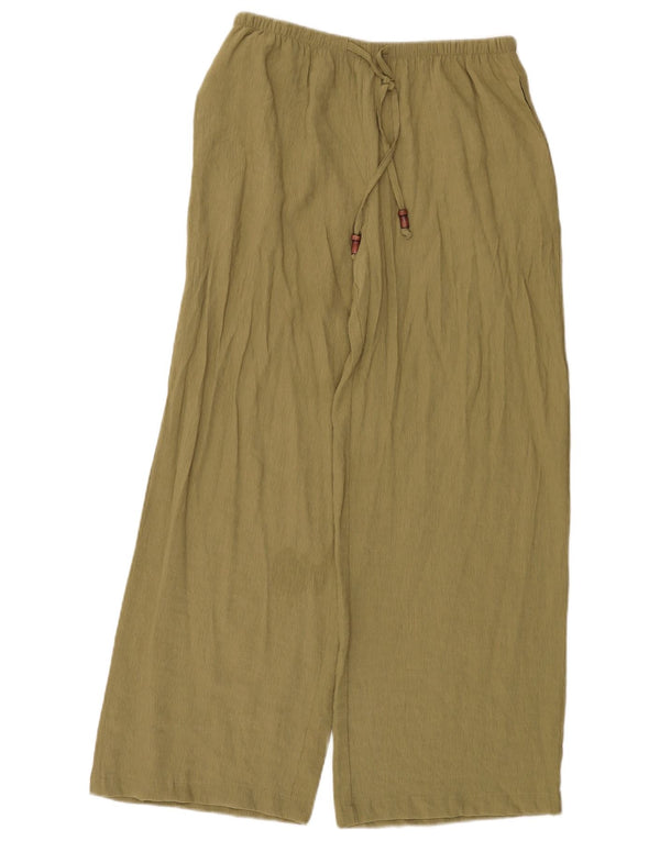 Zara Damebukser med høj talje og brede ben Small W26 L27 Khaki Viscose