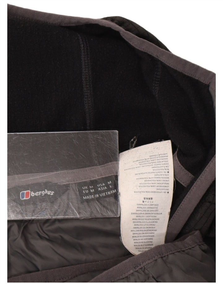 BERGHAUS Herre hættepolstret jakke UK 38 Medium Grey Colourblock Polyester
