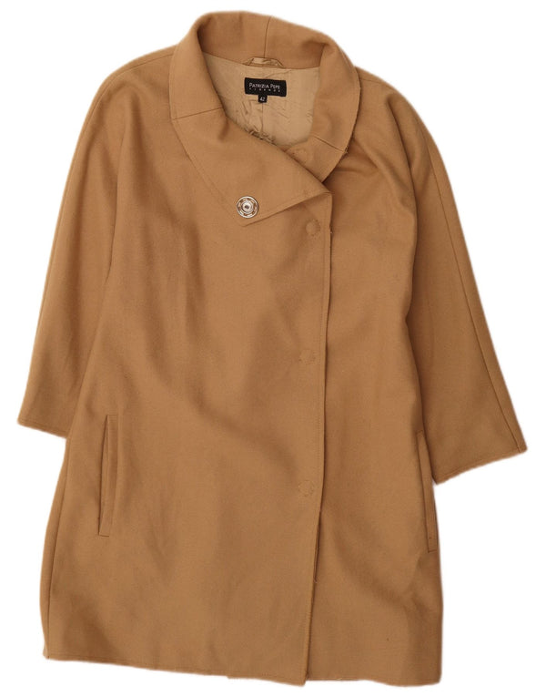 Patrizia Pepe Dame Overfrakke IT 42 Medium Beige Uld